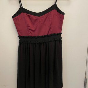 BCBG mini maroon and black dress